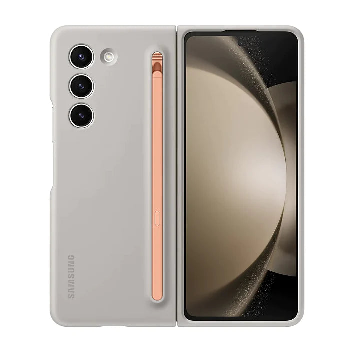 Samsung Galaxy Z Fold 3 Slim S-Pen Case With Front Glass- Light Grey
