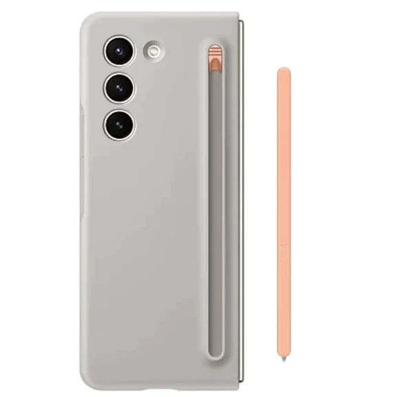 Samsung Galaxy Z Fold 4 Slim S-Pen Case With Front Glass- Light Grey