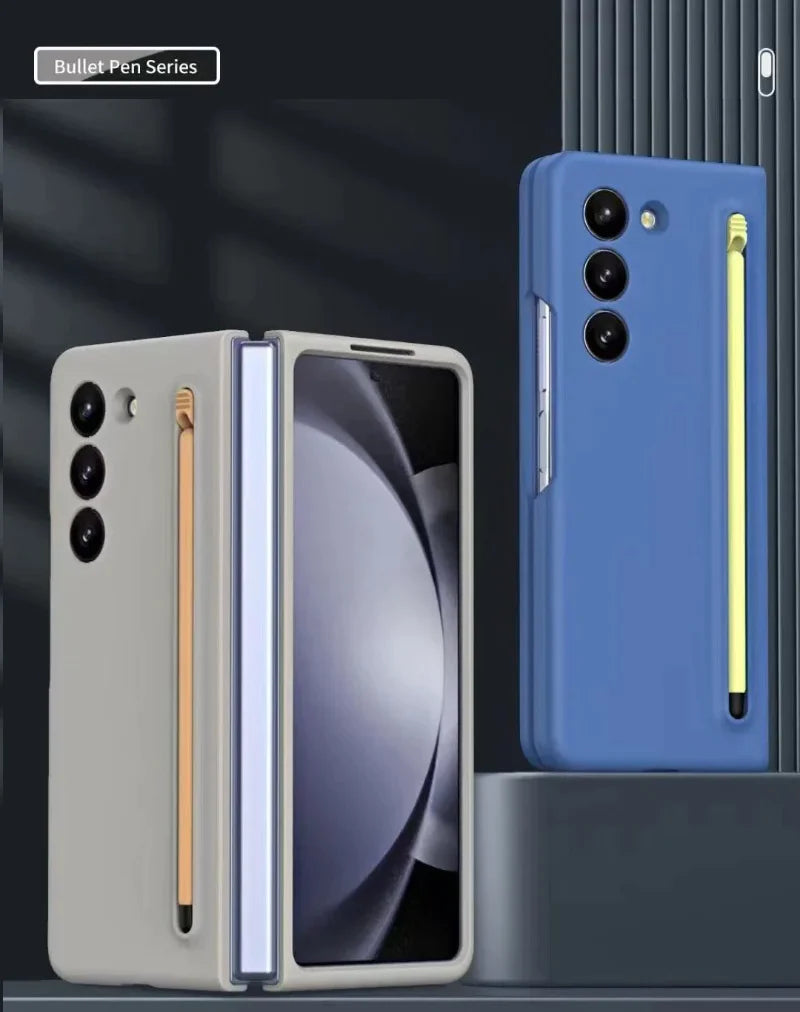 Samsung Galaxy Z Fold 4 Slim S-Pen Case With Front Glass- Blue