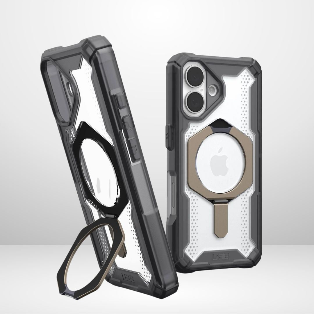 iPhone 16 UAG Plasma XTE Mag-Safe Compatible, Rugged Lightweight Shockproof Metal Ring with Kickstand
