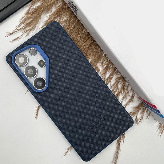 Samsung Galaxy S26 Ultra Signature Luxury Doted Vegan Leather Case - Blue