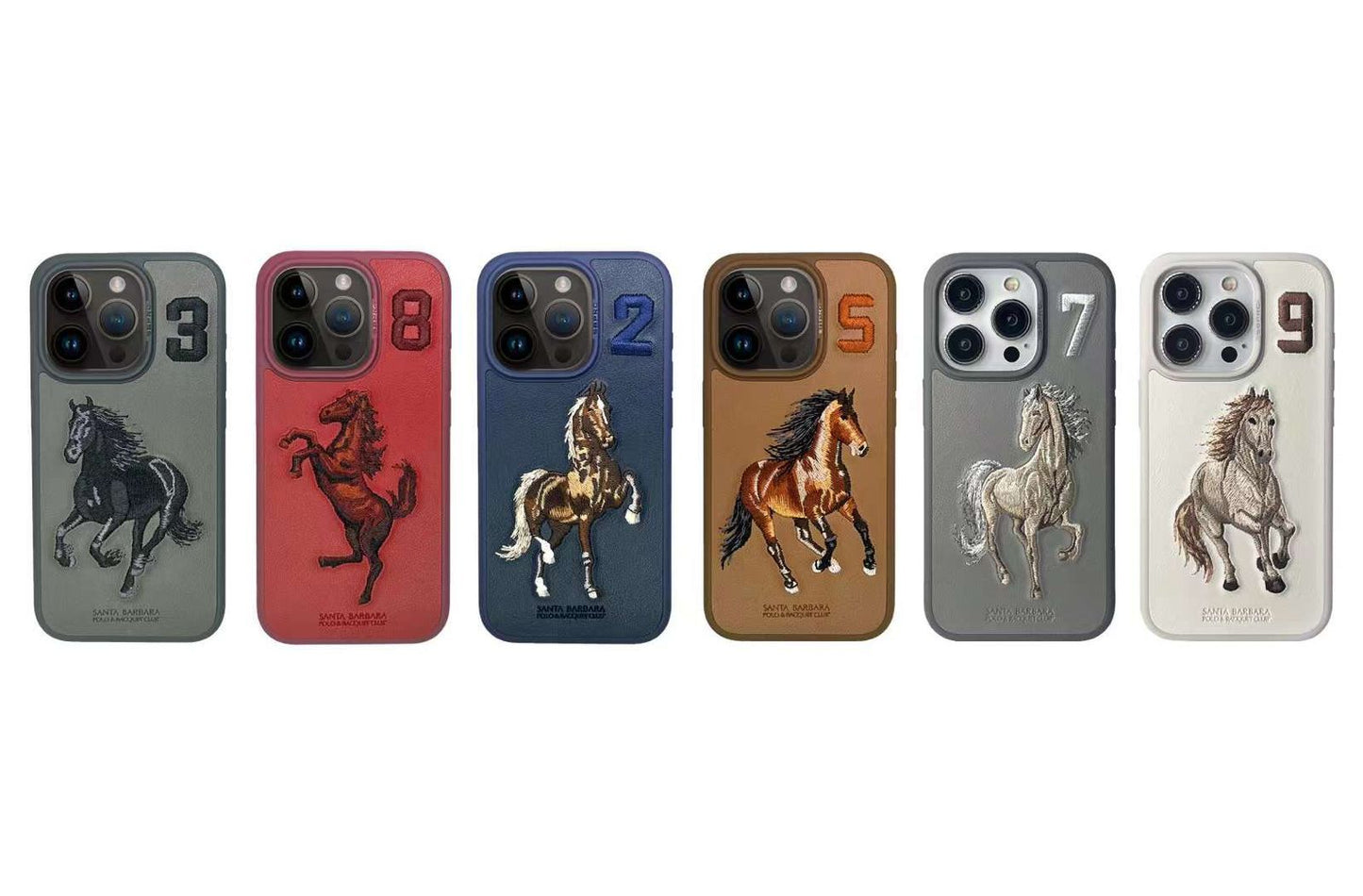iPhone 15 Boris Series Santa Barbara Polo Racquet Club leather Case- Beige