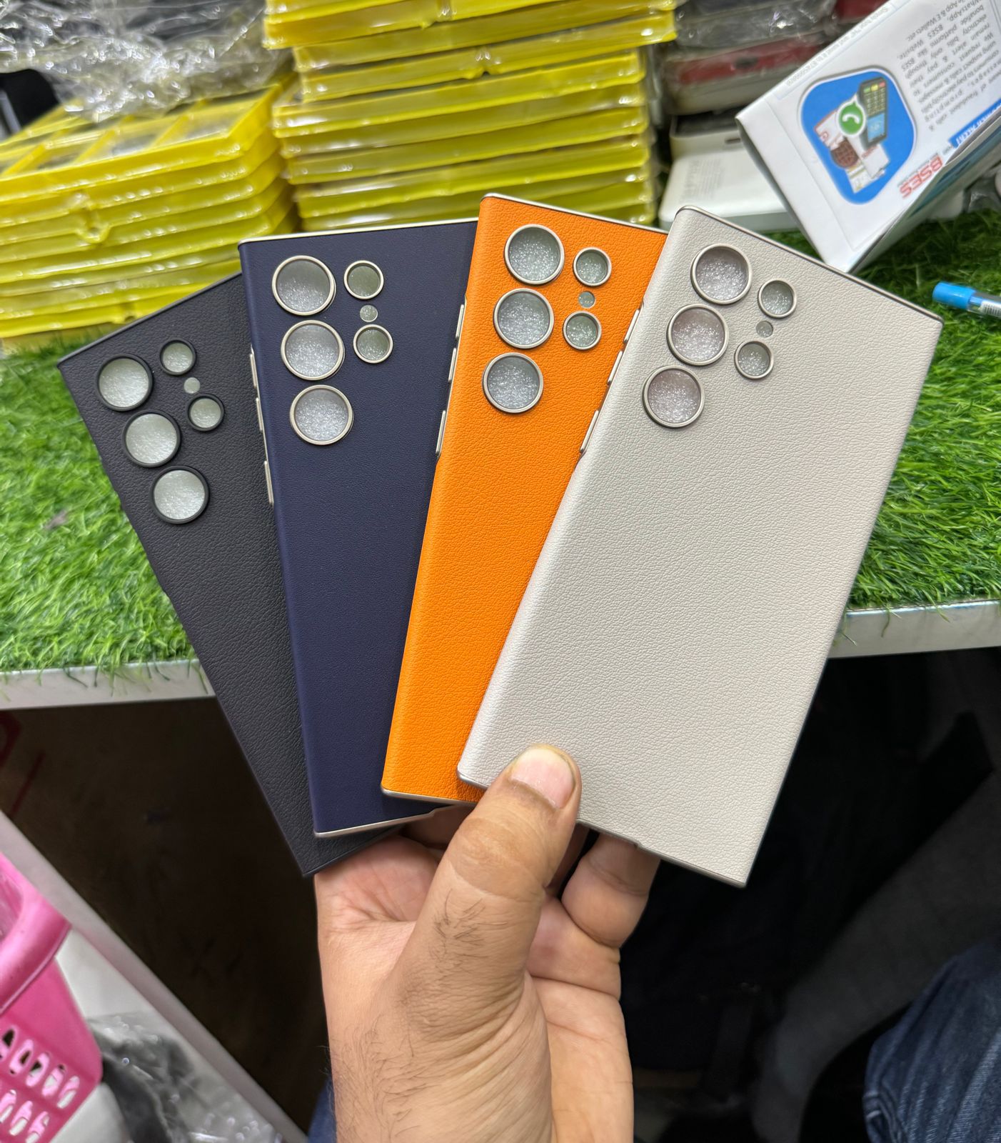 Samsung Galaxy S23 Ultra Super Slim GKK Leather Case With Camera Protection - Orange