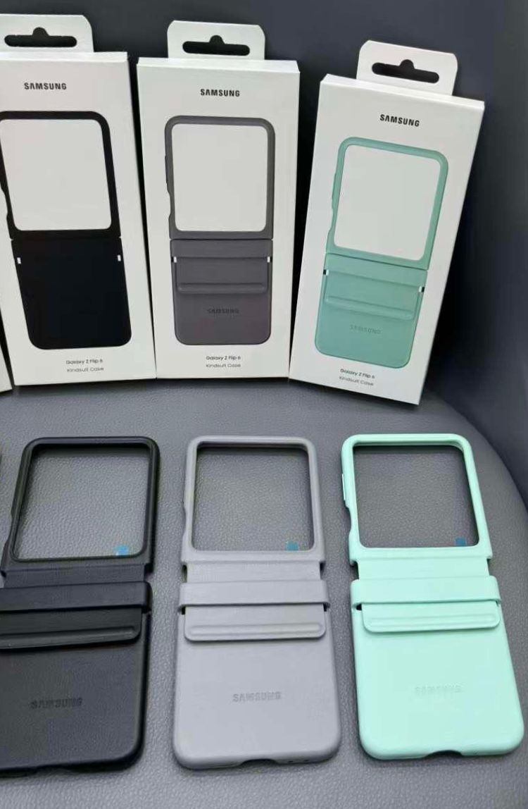 Samsung Galaxy Z Flip 6 Slim Leather Case Soft Inside with Hinge Protection - Grey