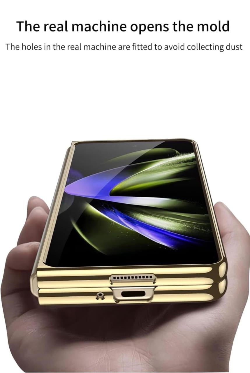 Samsung Galaxy Z Fold 6 Ultra Electroplating Chrome Hard Case Anti-Yellowing Case - Gold