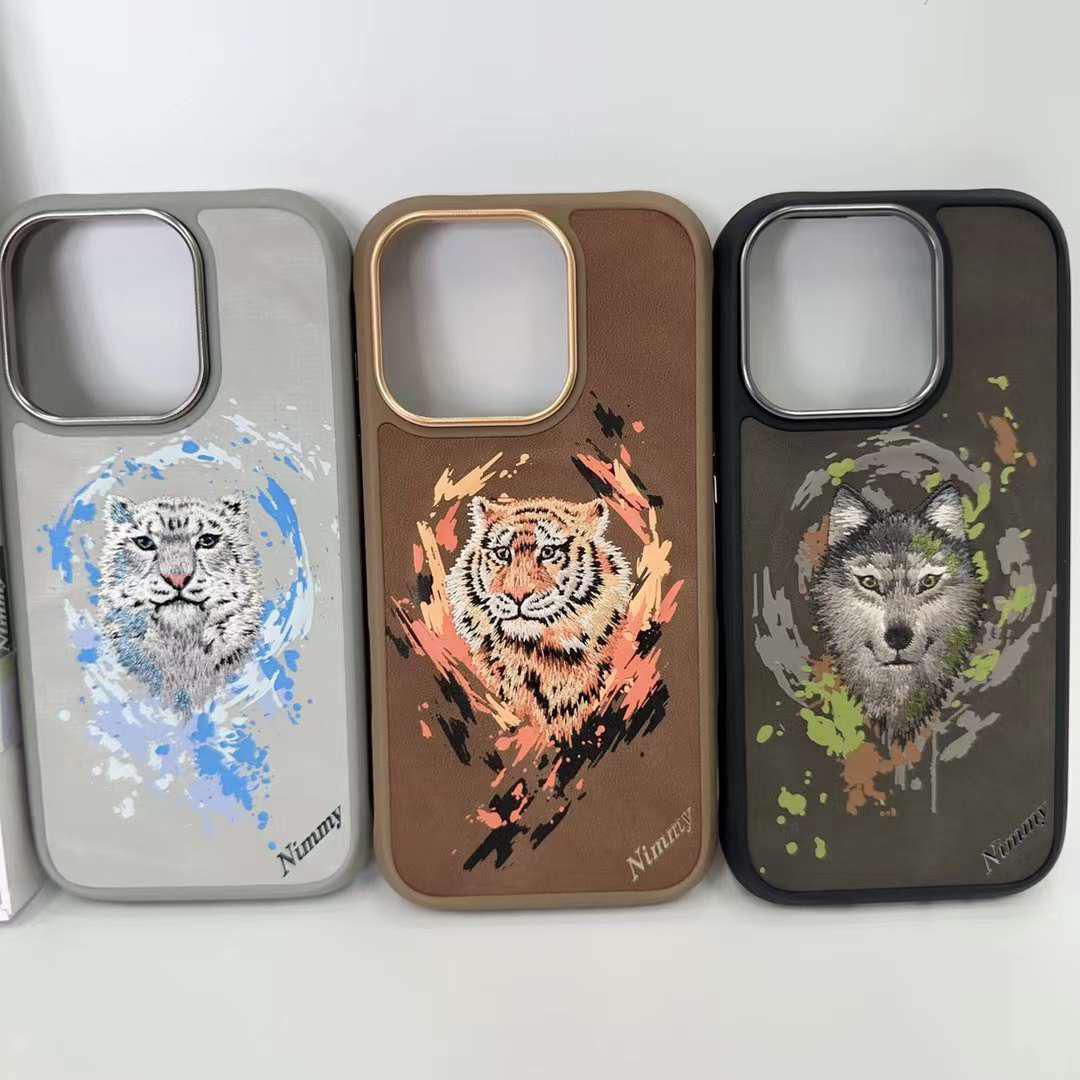 iPhone 16 Pro Original Nimmy Dazzling Series Bengal Tiger 360° Protection Creative Magsafe Case - Brown