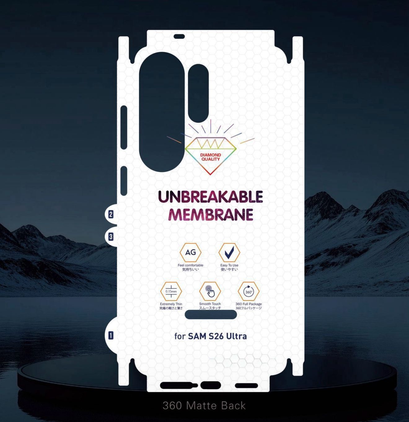 Samsung Galaxy S26 Ultra Back & Side Membrane Screen Guard with 360° Protection