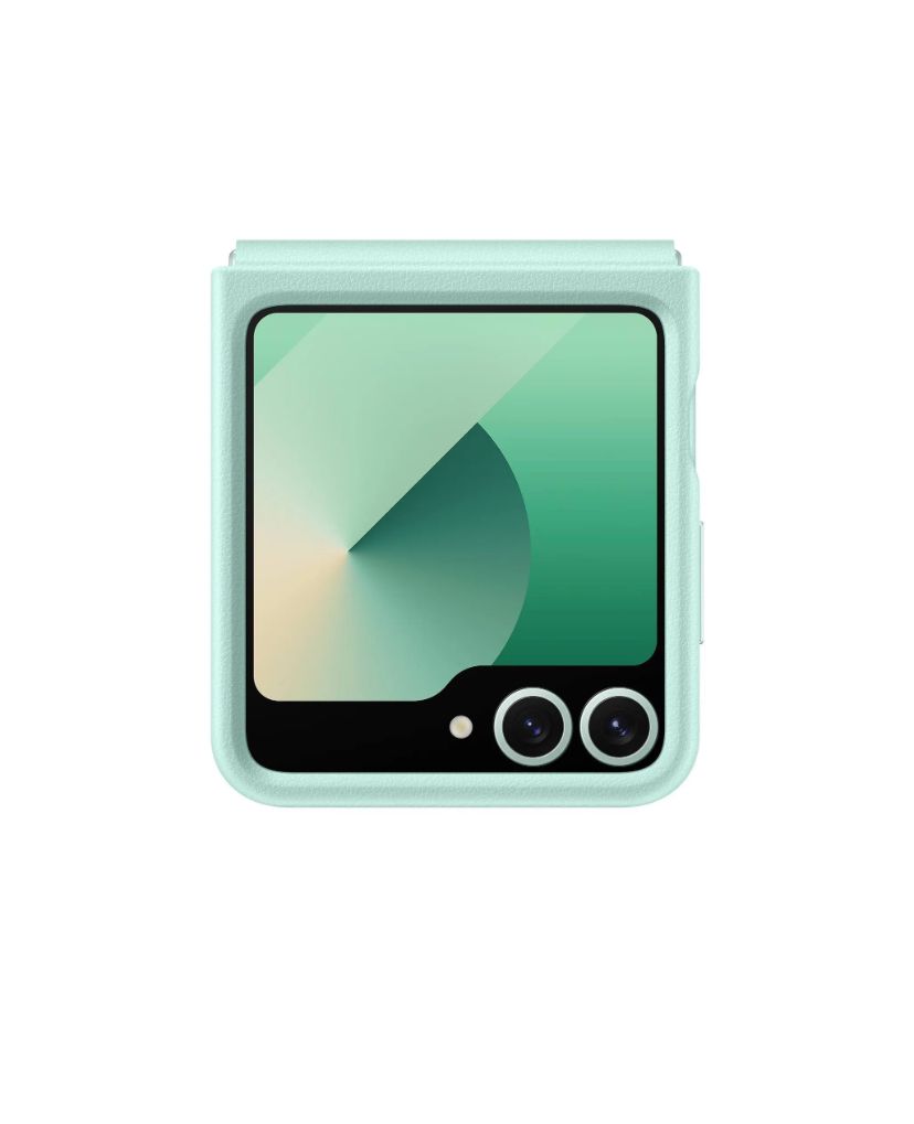 Samsung Galaxy Z Flip 6 Slim Leather Case Soft Inside with Hinge Protection - Mint Green