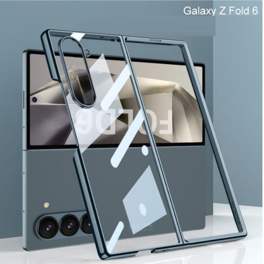 Samsung Galaxy Z Fold 6 Ultra Electroplating Chrome Hard Case Anti-Yellowing Case - Blue
