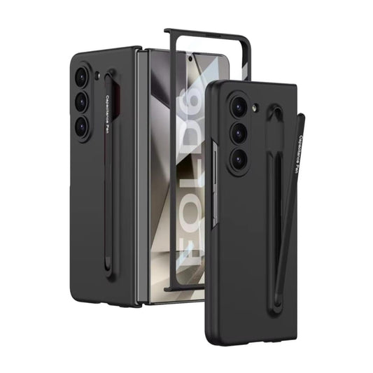 Samsung Galaxy Z Fold 6 PC Matte Hard Case with Hinge Protection Black S-Pen - Black