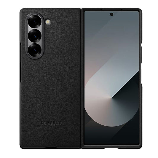 Samsung Galaxy Z Fold 6 Slim Leather Case Soft Inside - Black