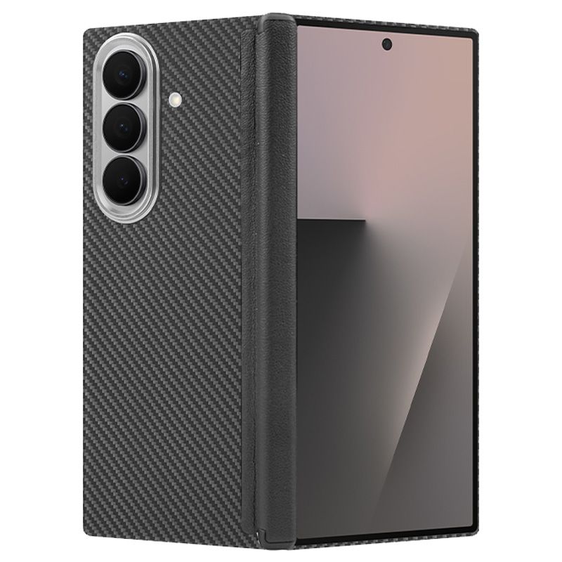 Samsung Galaxy Z Fold7 Slim Carbon Case, 0.6mm Thin Carbon Fiber Case with Magsafe & Hinge Protection - Black