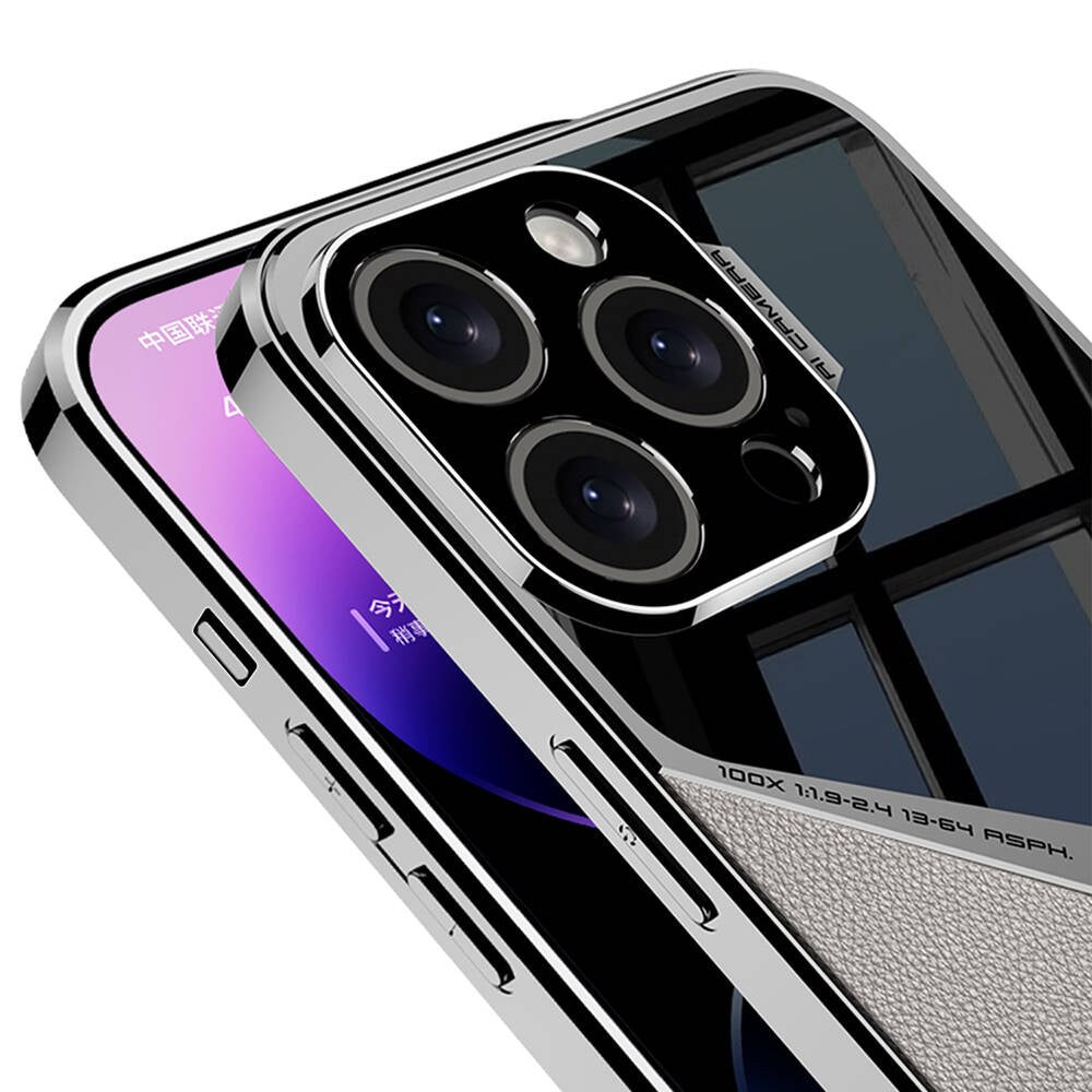 iPhone 14 Pro Ultra Thin Original GKK X-Shape PC + Carbon Case - Titanium Grey