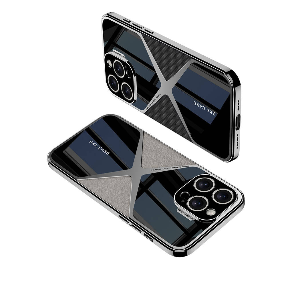 iPhone 14 Pro Ultra Thin Original GKK X-Shape PC + Carbon Case - Titanium Grey
