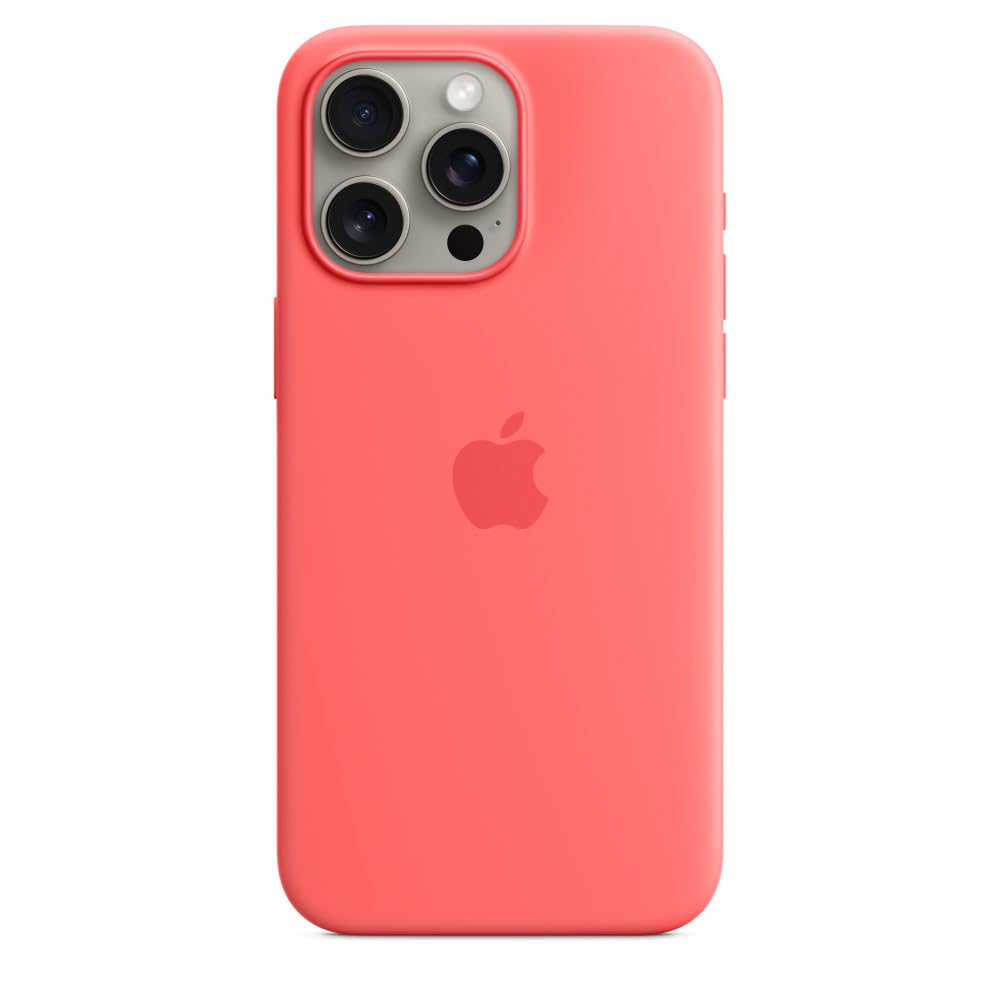 iPhone 15 Pro Max Original Silicone Case With Magsafe (IC Animation Working) - Guava