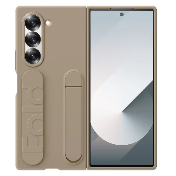 Samsung Galaxy Z Fold 6 Silicon Case with Kickstand & Band - Sand