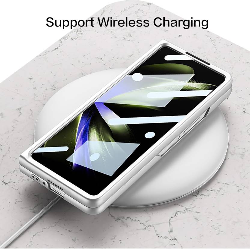 Samsung Galaxy Z Fold 6 PC Hard Super Slim with Wristband & Built-in Front Glass Case - Silver