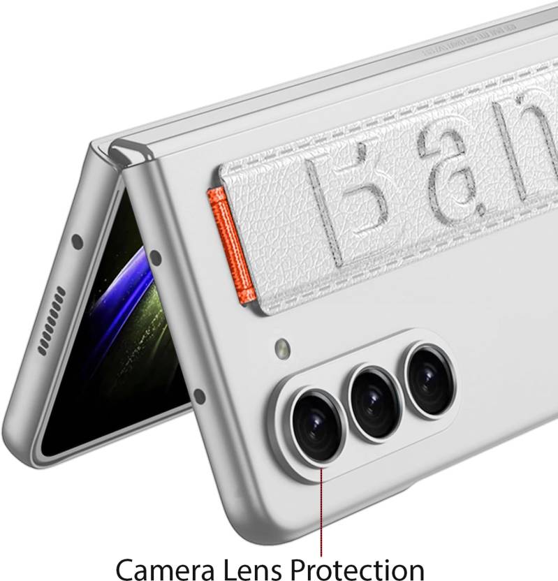Samsung Galaxy Z Fold 6 PC Hard Super Slim with Wristband & Built-in Front Glass Case - Silver