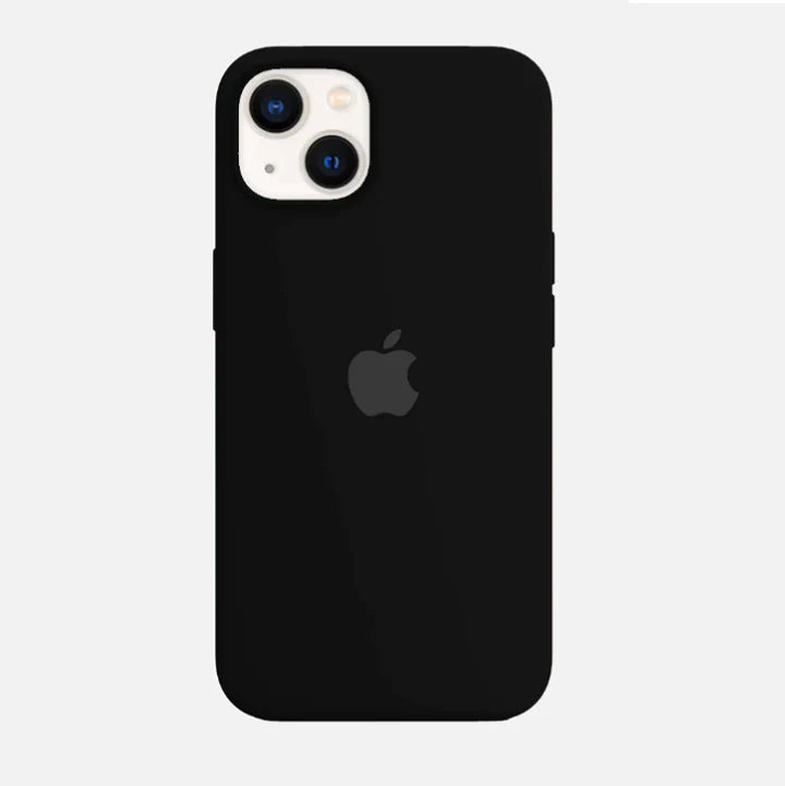 iPhone 14 Silicon Case Liquid Silicon Inner Fabric with Logo