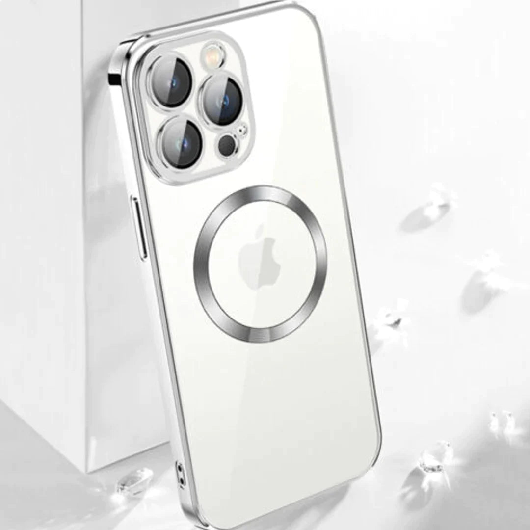 iPhone 14 Transparent Electroplating MagSafe Case with Camera Protection