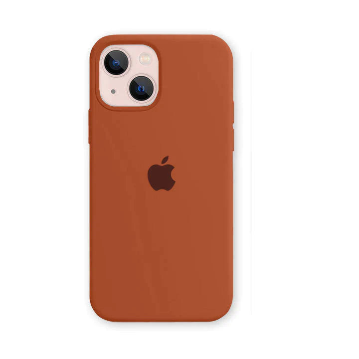 iPhone 14 Silicon Case Liquid Silicon Inner Fabric with Logo