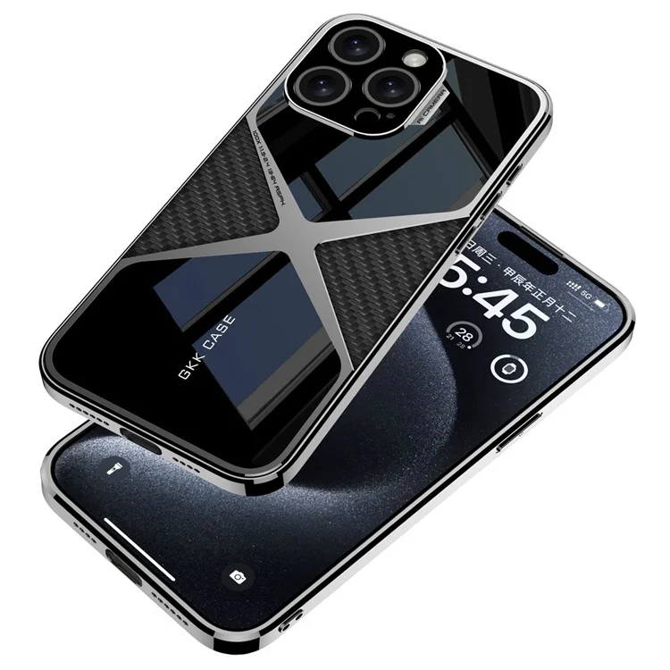 iPhone 14 Pro Ultra Thin Original GKK X-Shape PC + Carbon Case - Black Carbon