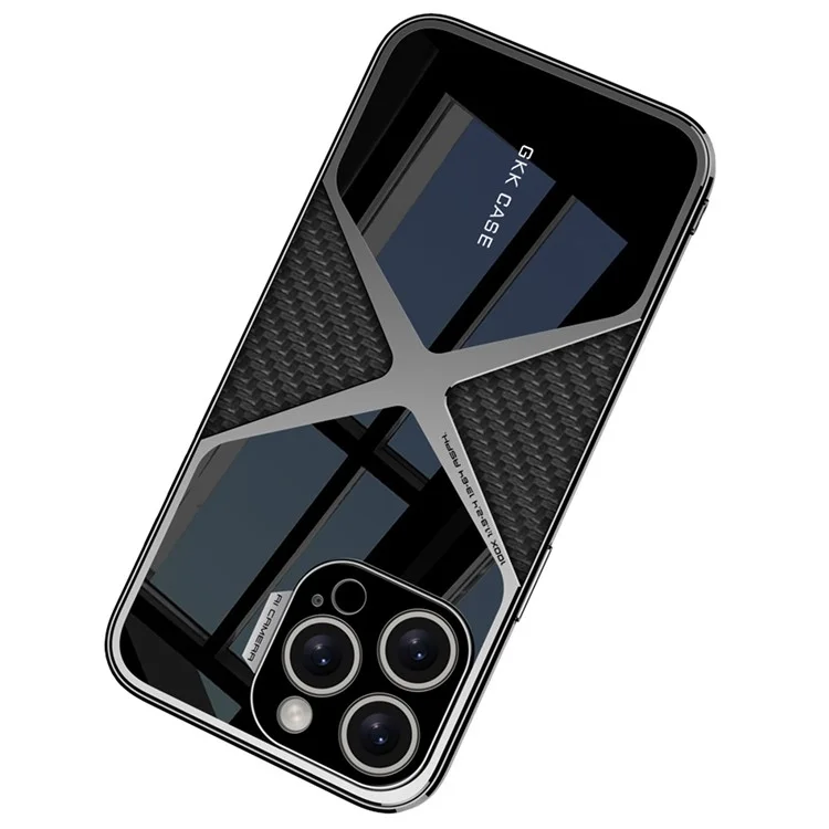 iPhone 14 Pro Ultra Thin Original GKK X-Shape PC + Carbon Case - Black Carbon