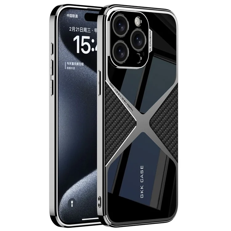 iPhone 14 Pro Ultra Thin Original GKK X-Shape PC + Carbon Case - Black Carbon.