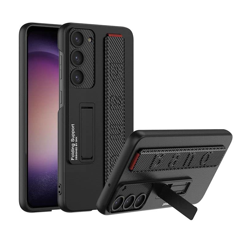 Samsung Galaxy S24 Slim Hard PC with Wrist Strap Lightweight Camera Protection Band Case - Carbon Black