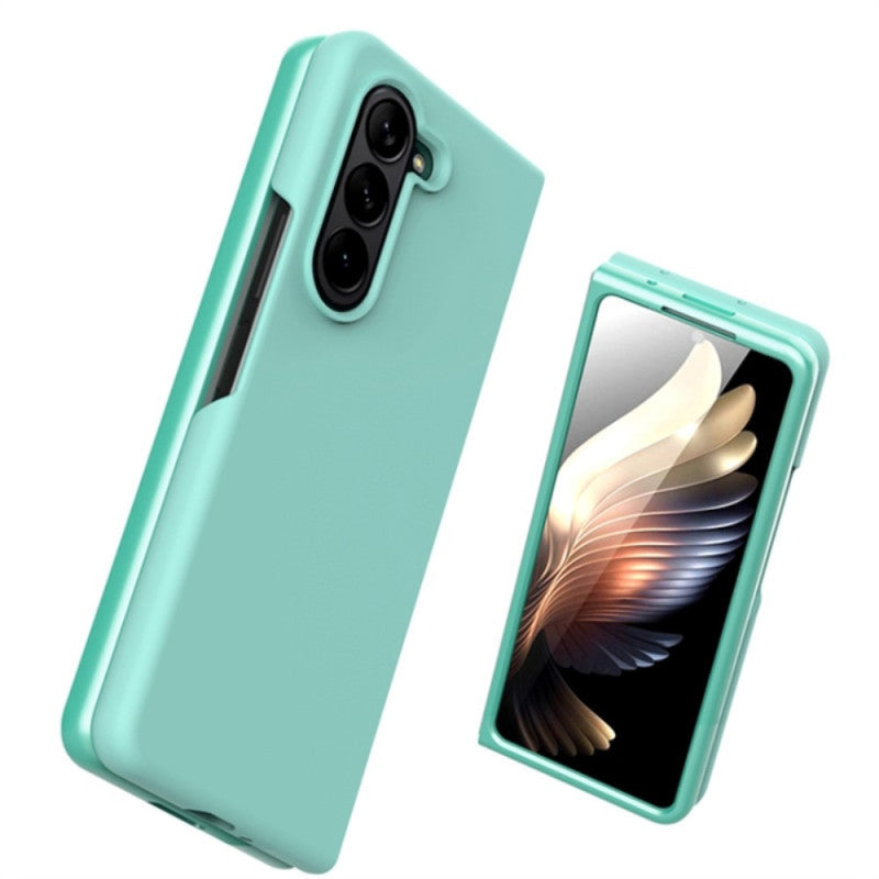 Samsung Galaxy Z Fold 5 Silicon Case Liquid Silicon Inner Fabric with Logo-Light Green