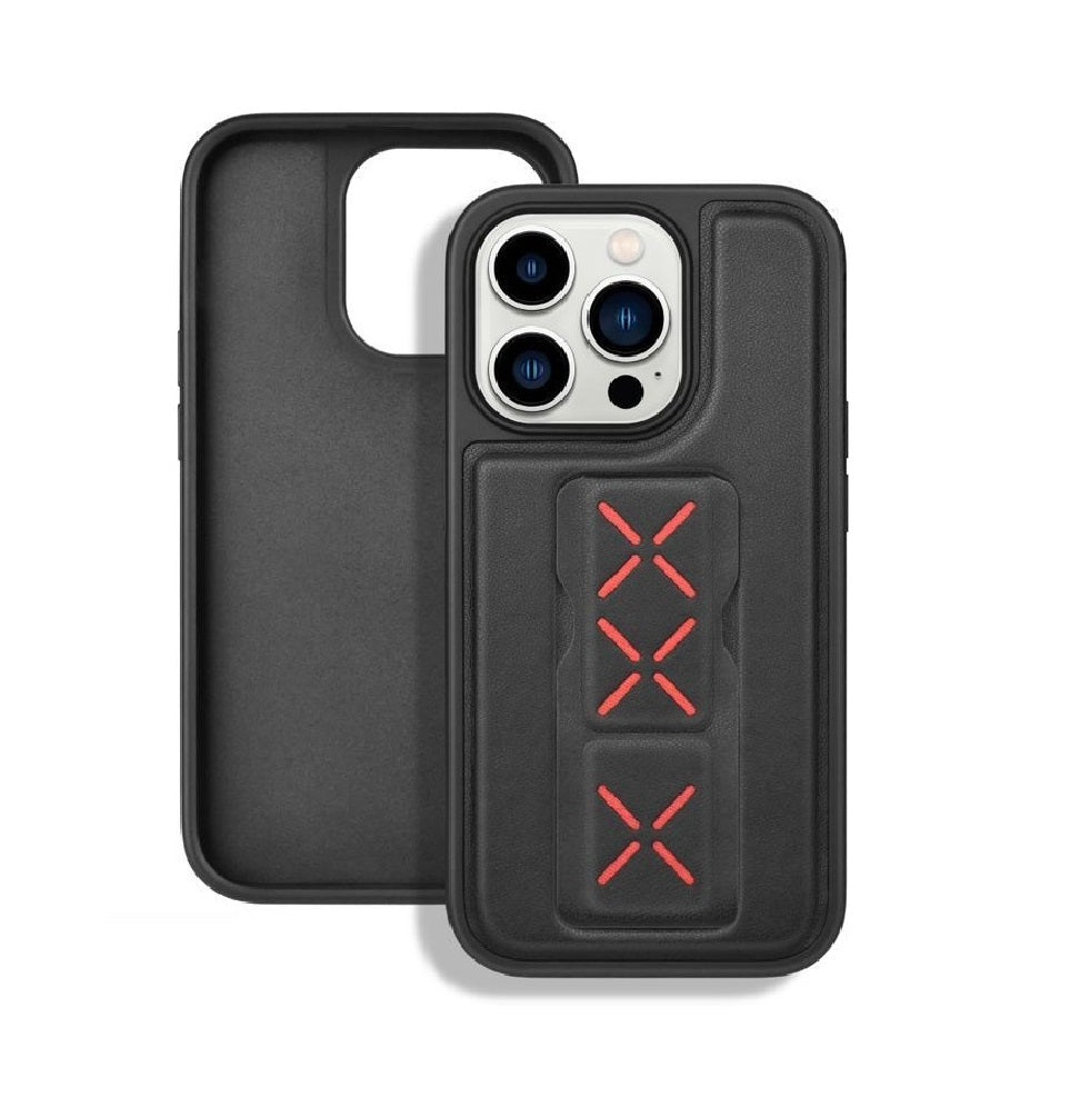 iPhone 13 PU Leather Hand Grip Case