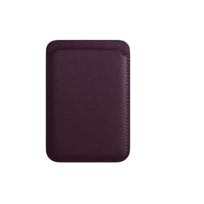 iPhone Faux Leather Wallet Magsafe With Logo - Deep Purple