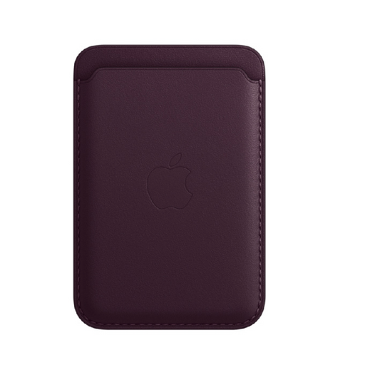 iPhone 15 Pro Max Faux Leather Wallet Magsafe With Logo- Dark Cherry