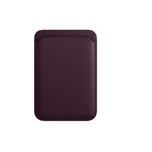iPhone 15 Faux Leather Wallet Magsafe With Logo- Dark Cherry