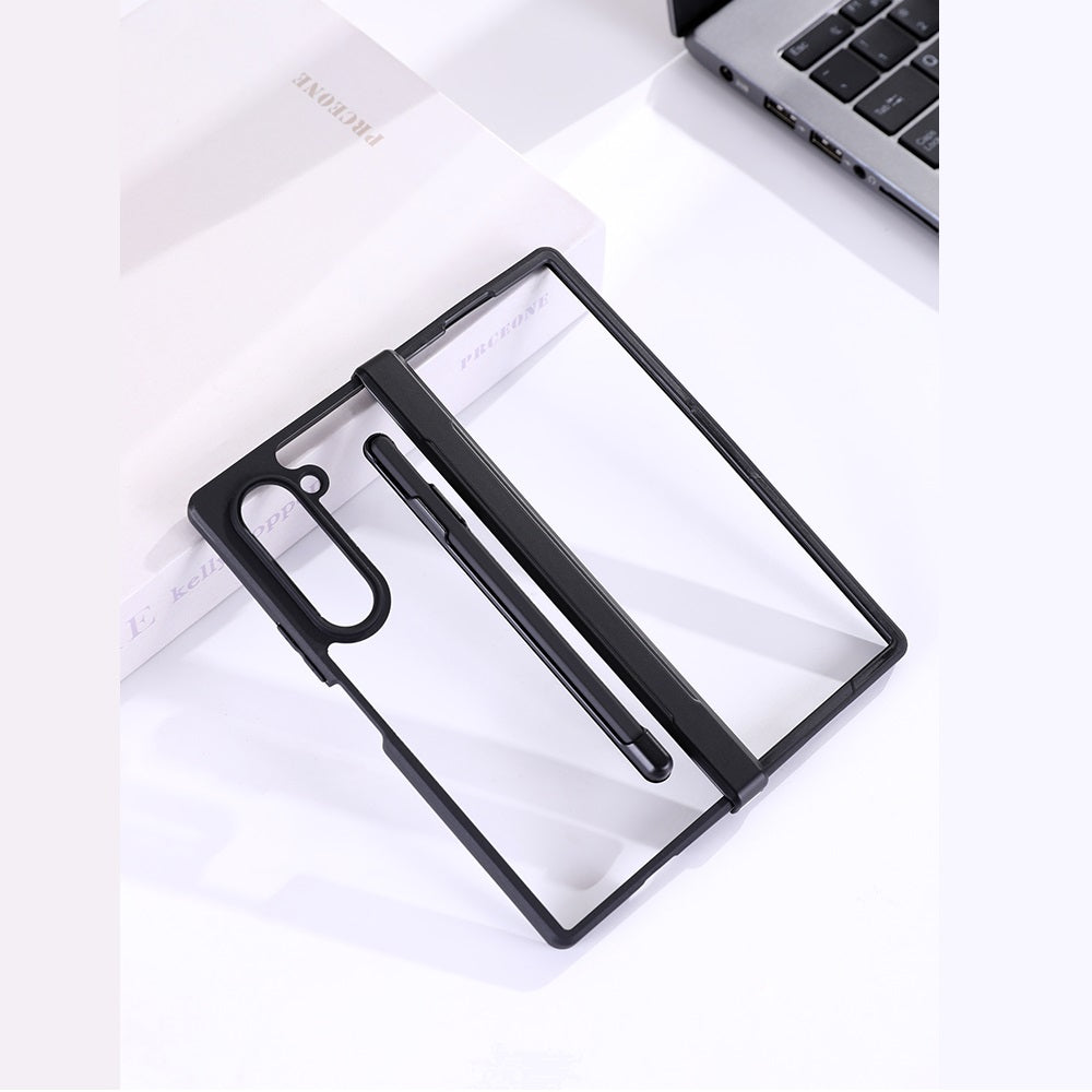 Samsung Galaxy Z Fold 6 Anti Yellowing Shockproof Case with Hinge Protection & S-Pen - Black