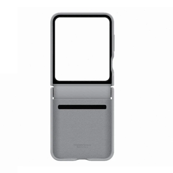 Samsung Galaxy Z Flip 6 Slim Leather Case Soft Inside with Hinge Protection - Grey
