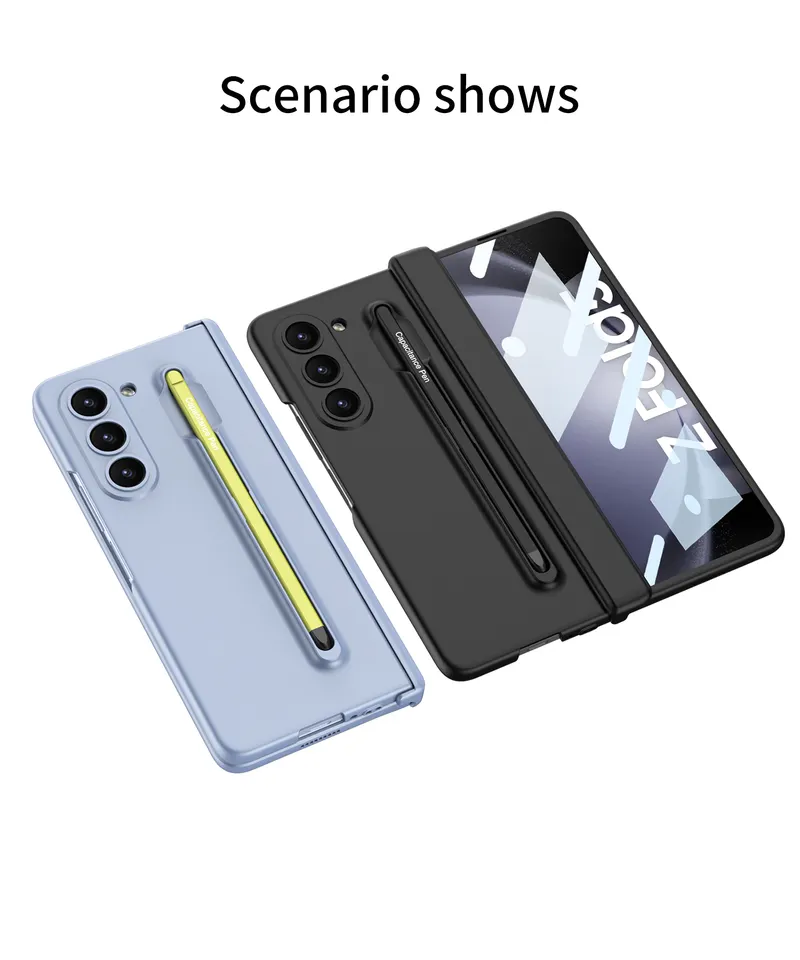 Samsung Galaxy Z Fold 6 S Pen Case, Hard PC Matte Finish Hinge Protection with S-Pen - Light Grey