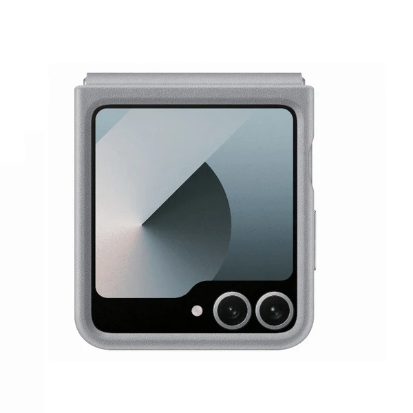 Samsung Galaxy Z Flip 6 Slim Leather Case Soft Inside with Hinge Protection - Grey