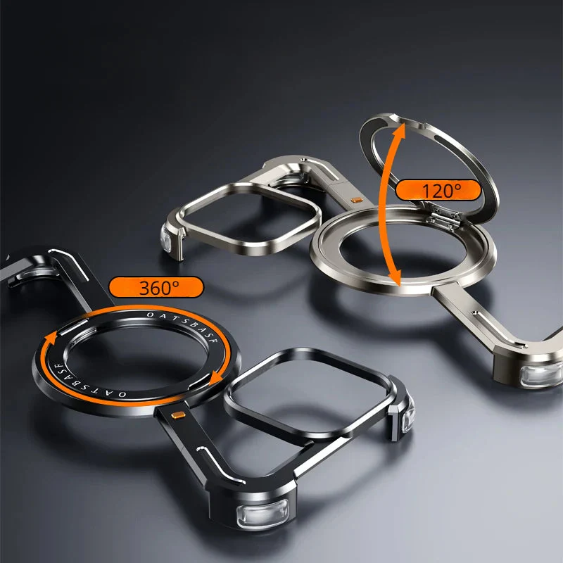 iPhone 15 Premium Metal Z Shape frame Less Case Magnetic Ring with Magsafe - Titanium