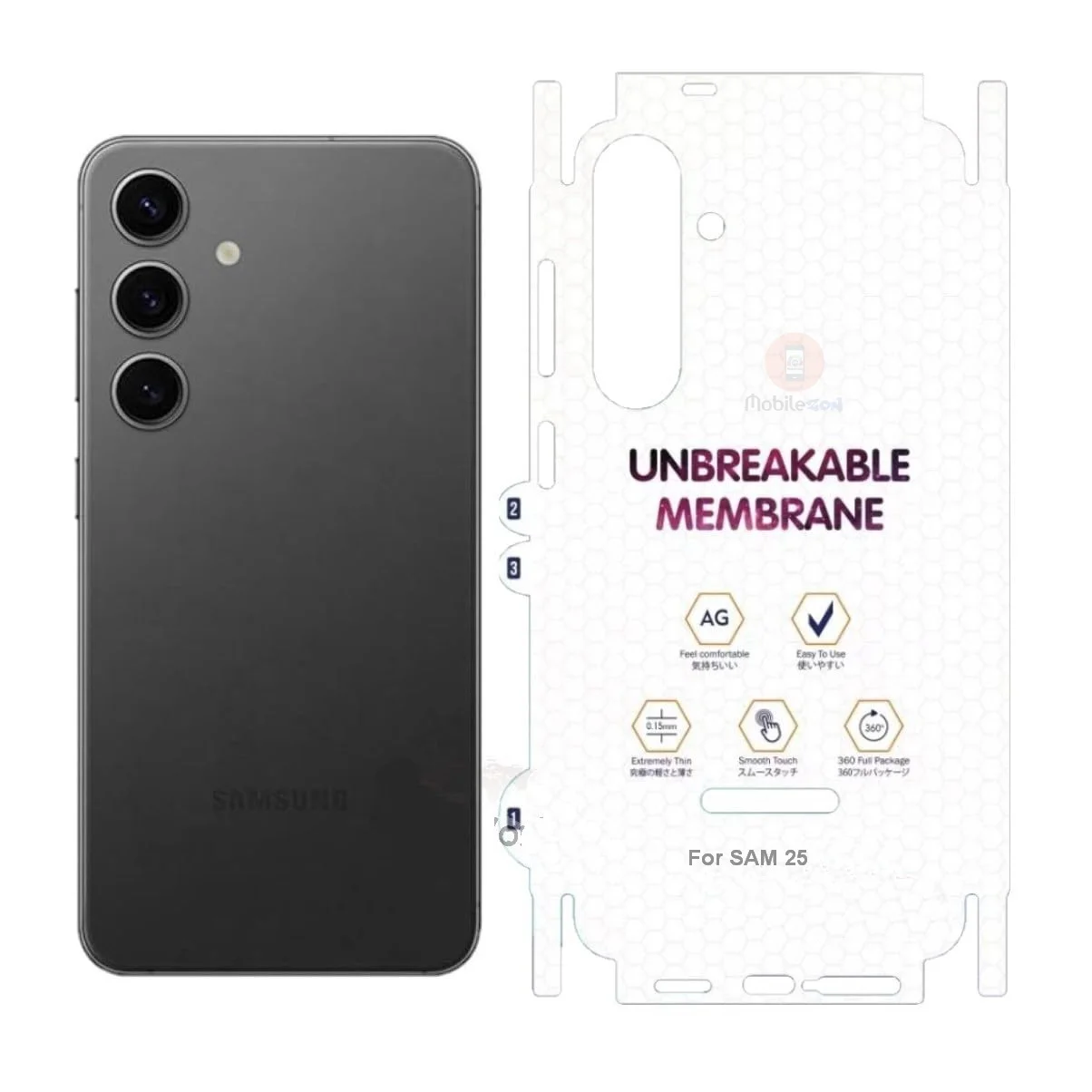 Back & Side (Lamination) Membrane Edge to Edge Protection for Samsung S25