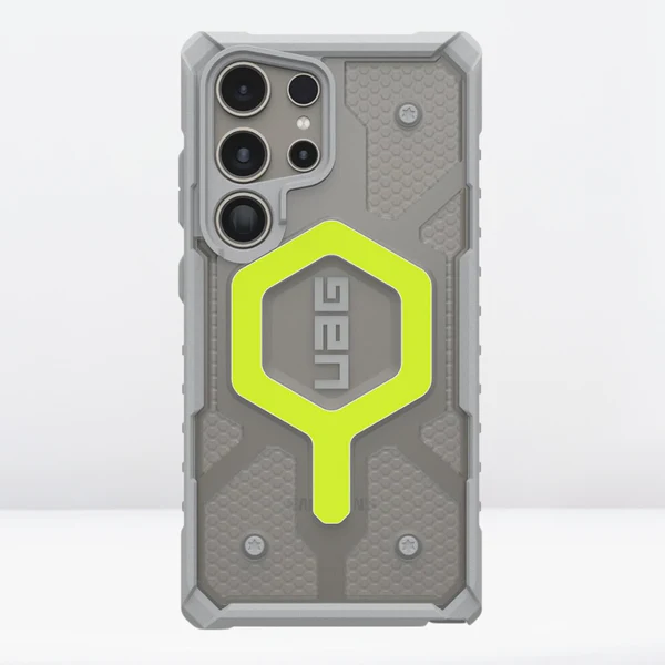 Samsung Galaxy S25 Ultra UAG Case Pathfinder Clear Rugged Featherlight Shockproof Protective Case with Magsafe - Neon Green