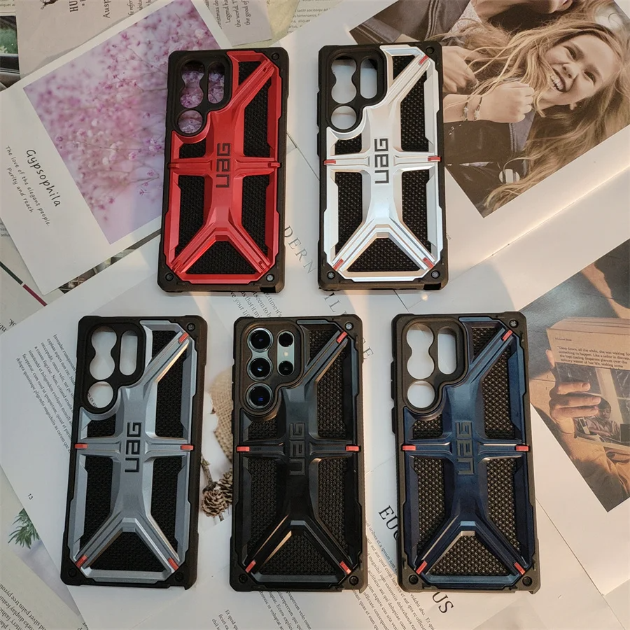 Samsung Galaxy S23 Ultra UAG Monarch Kevlar Series Rugged Heavy Duty Armor Case with 5 Red Dot - Green