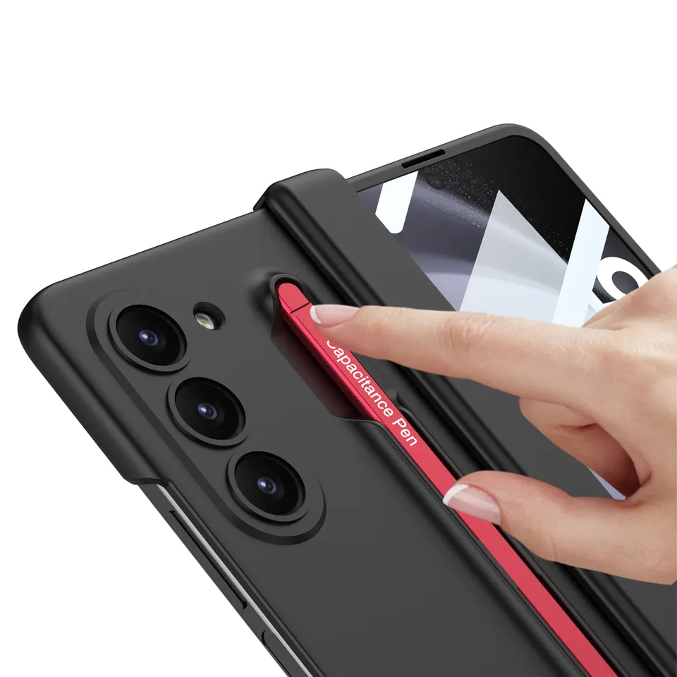 Samsung Galaxy Z Fold 6 PC Matte Hard Case with Hinge Protection Black S-Pen - Black