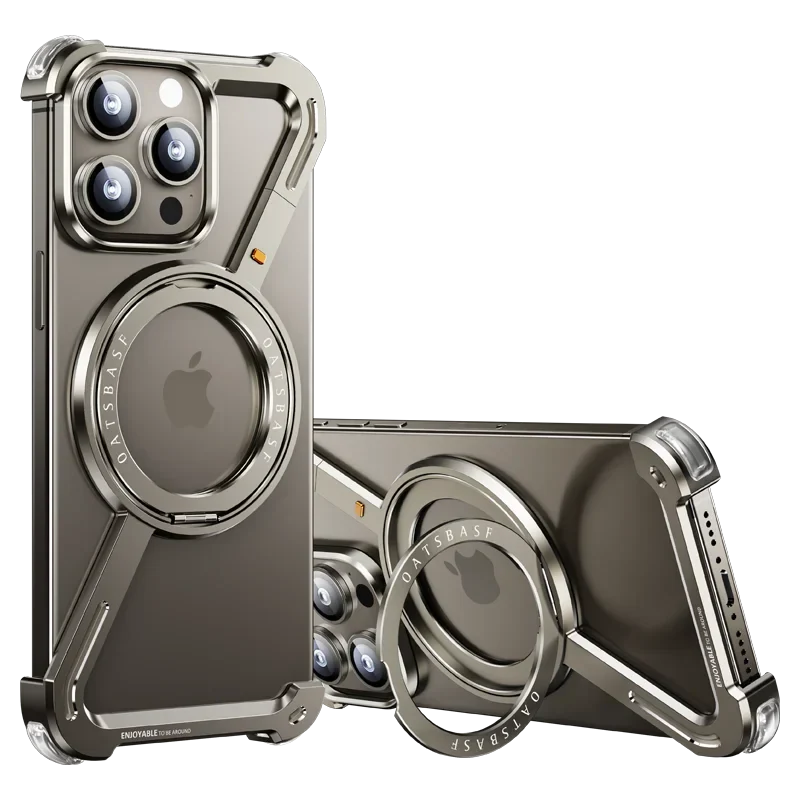 iPhone 16 Pro Max Z Shape Metal Case Frame Less Magnetic Ring with