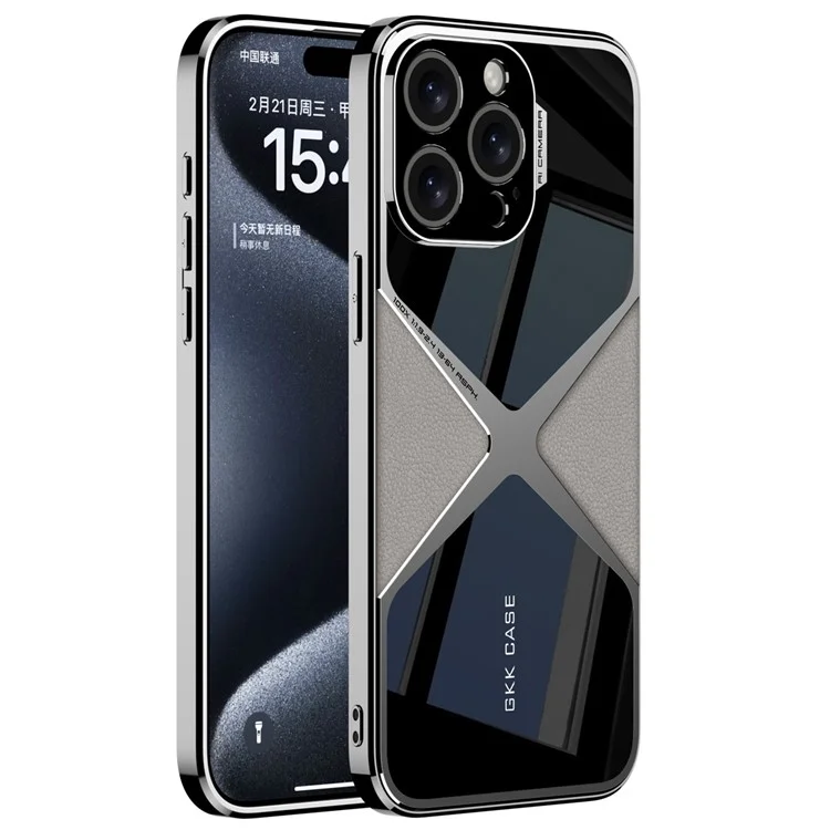 iPhone 14 Pro Ultra Thin Original GKK X-Shape PC + Carbon Case - Titanium Grey