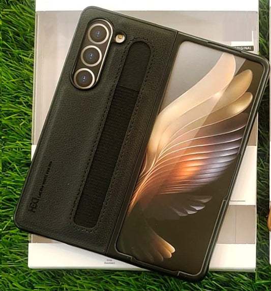 Samsung Galaxy Z Fold 5 HBD Leather Case With Pen slot-Black
