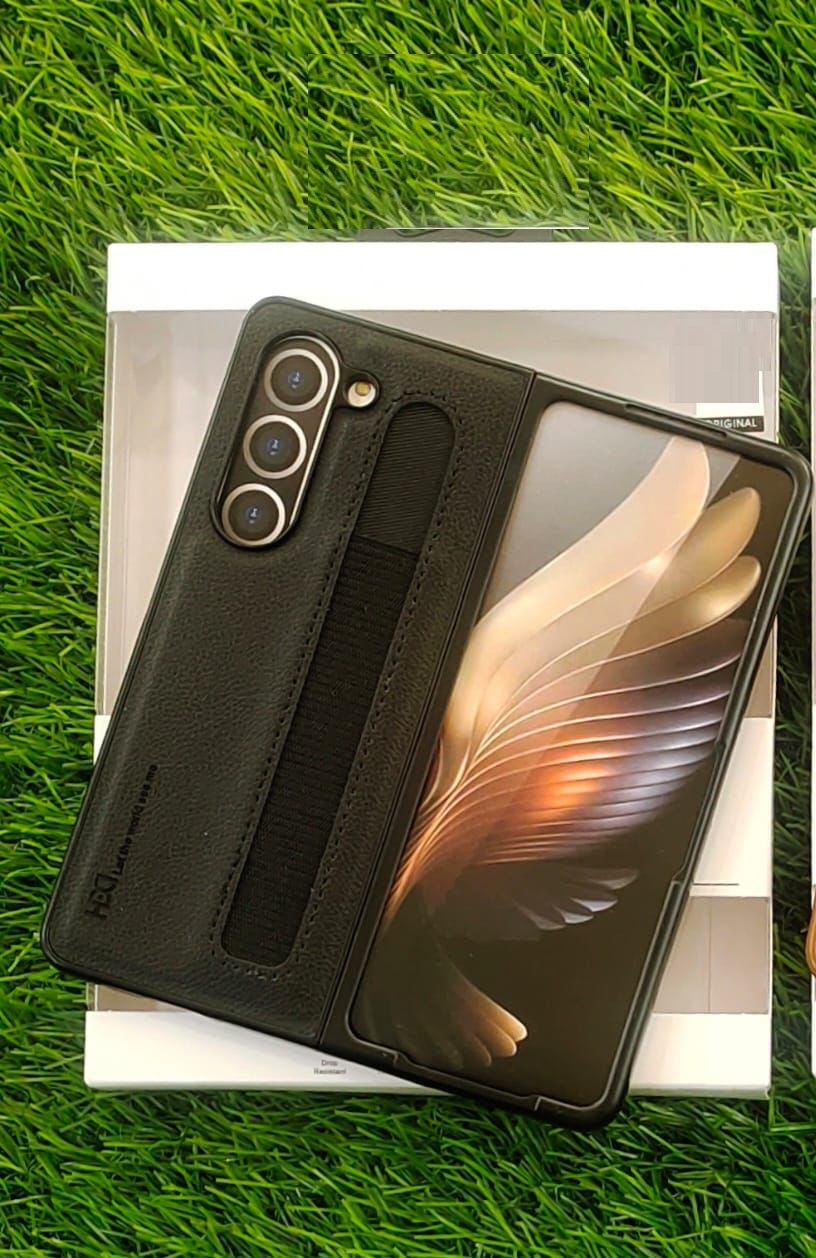 Samsung Galaxy Z Fold 5 HBD Leather Case With Pen slot-Brown