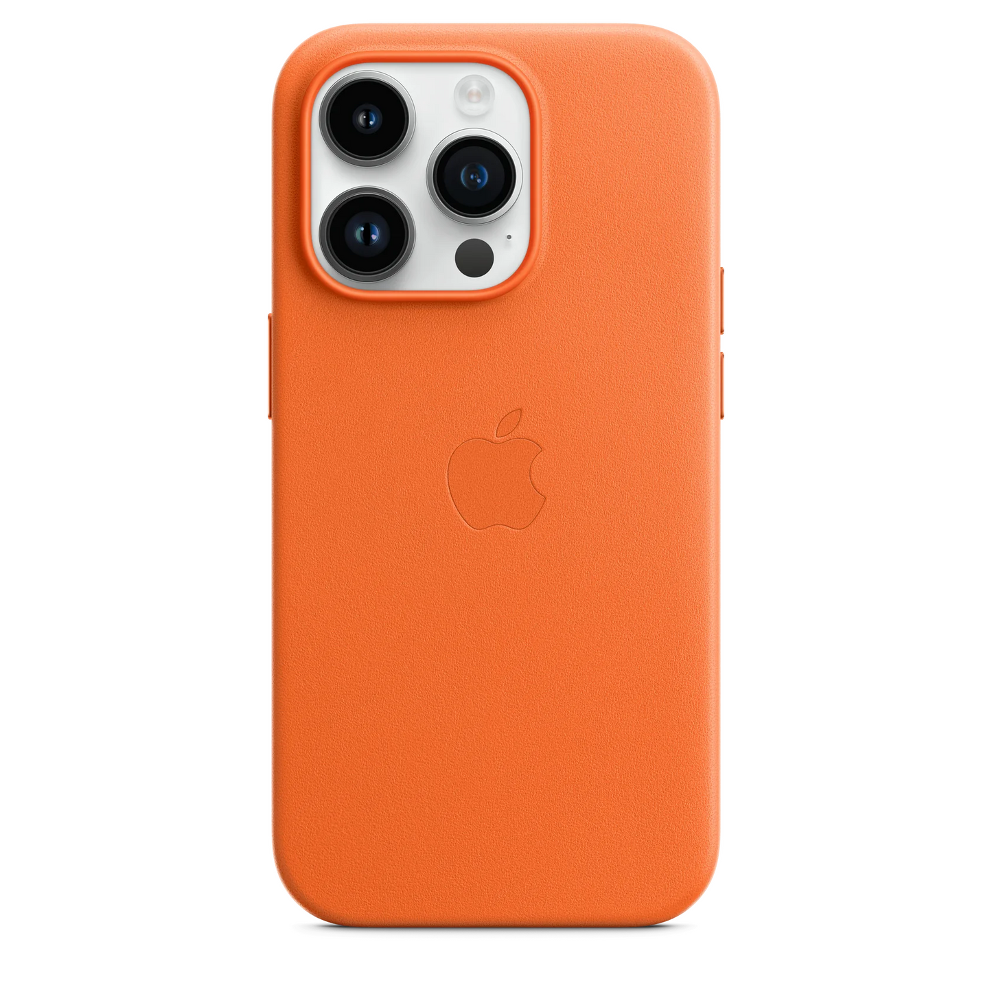 iPhone 16 Leather (Not Magsafe) Case - Orange