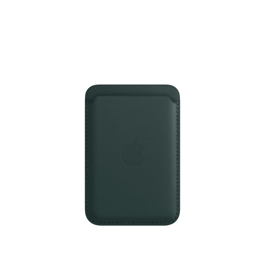iPhone 15 Faux Leather Wallet Magsafe With Logo- Forest Green