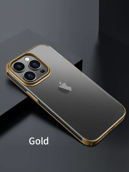 iPhone 15 Pro Max XUNDD Jazz 2 Series Luxurious Electroplated Shockproof Clear Case-Gold